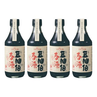 豆油伯 春源釀造醬油 300ml 台灣黑豆釀造 無添加防腐劑 玻璃瓶裝, 4瓶