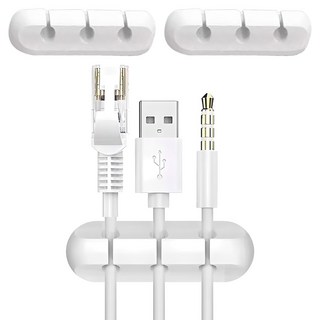 엔더 USB 충전 케이블 선정리 홀더 클립 3구, 1개, 화이트