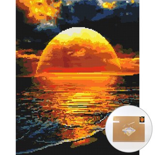 Artjoy DIY 珠寶十字繡帆布 50 x 40 厘米, 金沙灘, 1套