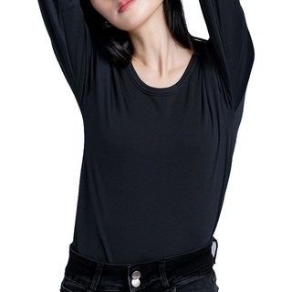 ONEDER 旺達棉品 女圓領刷毛衣 XL, 黑色