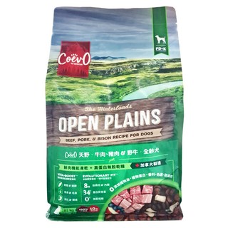 CoevO 天野 全齡犬開闊平原功能凍乾 + 鮮肉無穀糧, 牛肉 + 豬肉 + 野牛, 1.81kg, 1袋