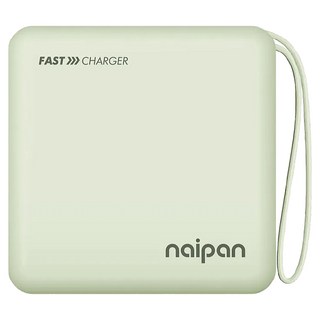 naipan 自帶雙線快充行動電源, 10000mAh, Type-C & Lightning雙模式輸出, PGO-054, 綠色