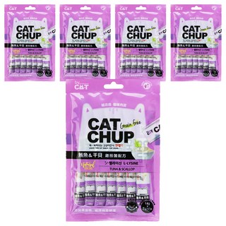 by CAT 喵洽普 CAT CHUP 貓咪肉泥 3個月以上, 鮪魚+干貝, 98g, 5袋