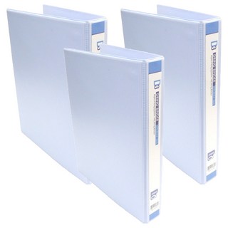 알파 투명 D링 바인더 A4 3공 3cm, 혼합 색상, 3개