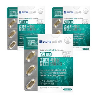 종근당 20100 초임계 식물성 알티지 오메가3, 30정, 3개