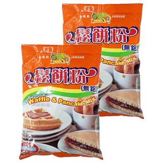 金錢豹鬆餅粉, 無鋁鬆餅粉, Waffle & Pancake Mix, 500g, 2包