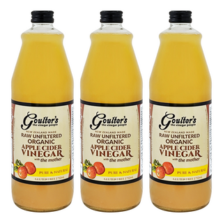 goulter's Vinegar 紐西蘭有機蘋果醋 未過濾, 750ml, 3瓶
