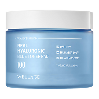 WELLAGE 唯拉珠 玻尿酸保濕棉片 超小分子 70片 210ml, 1罐