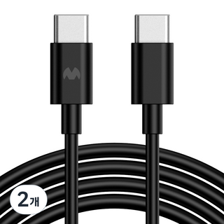 GOOSPERY Type-C to Type-C 60W 高速充電線, 黑色, 0.5m, 2個