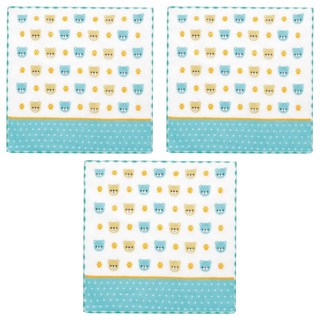 NEWSTAR 貝柔 抑菌紗布小方巾 小熊 100%純棉 輕薄速乾, 26 x 26cm, 隨機, 3條