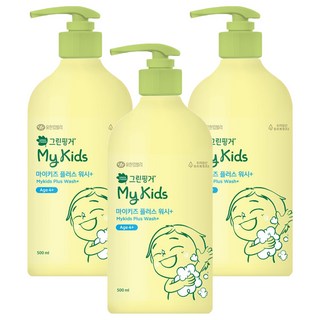 GREEN FINGER 綠手指 My Kids Plus 兒童溫和潔淨沐浴露 水蜜桃香, 3個, 500ml