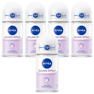 NIVEA 妮維雅 止汗爽身乳液 高效柔滑 滾珠瓶, 50ml, 5瓶