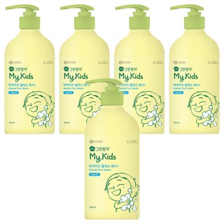 GREEN FINGER 綠手指 My Kids Plus 兒童溫和潔淨沐浴露 水蜜桃香, 5個, 500ml