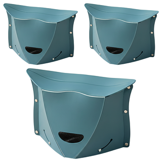 卡片式折疊椅 PP塑膠材質 重量222g 折疊後薄至0.5cm, 深海藍, 1組