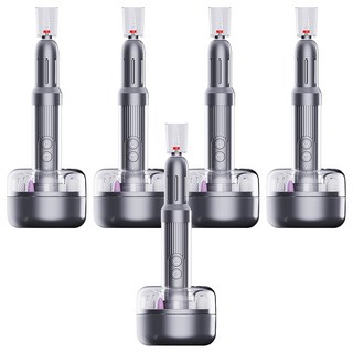 ANTIAN 電動美甲打磨機 便捷式指甲修護美甲機 去死皮拋光機 磨甲卸甲儀 自帶充電底座, 5個, 深灰色