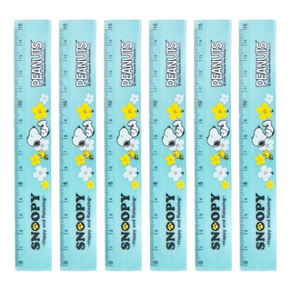 收納王妃 SNOOPY 小日子15公分溝引尺, 藍色, 6個