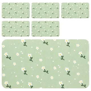 ekax二合一擦拭布-小白花 柔軟清潔布, 1入, 6條