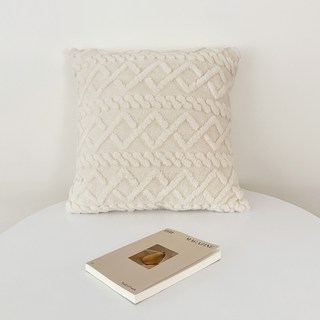 Hoom禾暮生活 絨毛抱枕套 奶油雲朵, 45 x 45cm