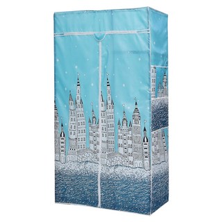 Cotton Field 棉花田傢飾 路易鐵力士架防塵衣櫥布套 (不含鐵力士架) 92x46x180cm, 180cm, 城堡 藍色