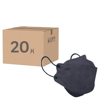 FUDER 福德好罩 成人韓版4D立體醫療口罩, 深單寧, 10片, 2盒