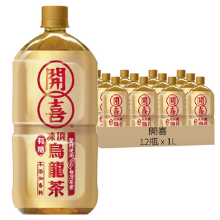 開喜 凍頂烏龍茶 有糖, 1L, 12瓶