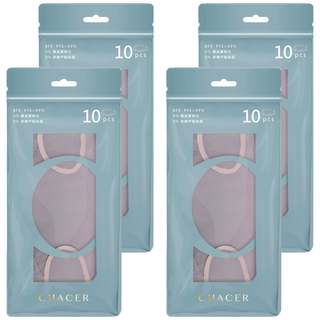 CHACER 佳和口罩 成人4D立體醫用口罩, 薰衣草紫, 10片, 4包