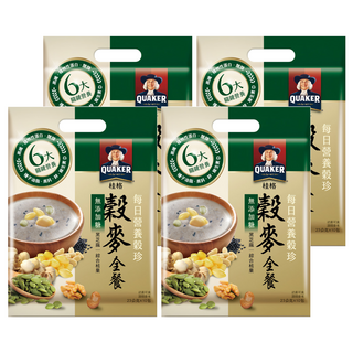 QUAKER 桂格 每日營養穀珍穀麥全餐 無添加糖 10包, 230g, 4袋