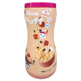 Nutrinini 脆妮妮 米泡芙 酸甜自然香氣, 草莓藍莓, 45g, 1罐