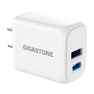 GIGASTONE 立達 PD/QC3.0 20W雙孔急速快充充電器 PD-6202W, 1個, 白色