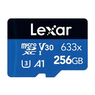 Lexar 雷克沙 633x UHS-I A1 U3 256G microSD記憶卡 適用各種手機 攝影裝置, 256GB, 1個