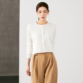 MIXXO 女款基本款圓領羅紋開襟衫