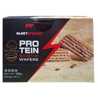 RED COW 紅牛 聰勁蛋白威化餅-香草口味, 30%蛋白質, 188g(23.5g x 8入), 1盒