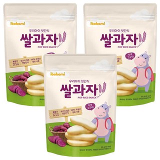 ibobomi 嬰兒米餅, 紫薯味, 30g, 3包