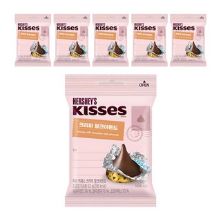 HERSHEY'S 好時 Kisses水滴杏仁夾餡牛奶巧克力, 6袋, 52g