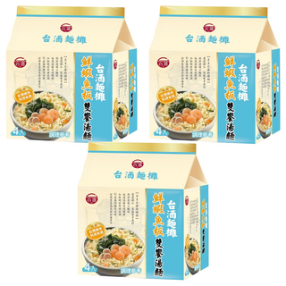 台酒 台酒麵攤 鮮蝦魚板雙饗湯麵 110g, 12包
