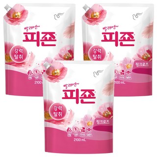피죤 레귤러 섬유유연제 핑크로즈 리필, 2.1L, 3개