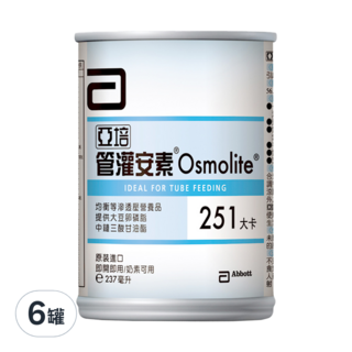 亞培 Osmolite 管灌安素 均衡等滲透壓營養品, 開罐即食，可管灌或口飲, 237ml, 6罐