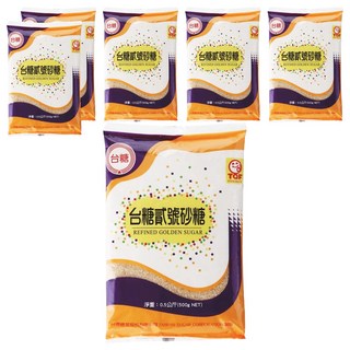 台糖 貳號砂糖 500g, 無添加化學物，適合烘焙與料理, 6包