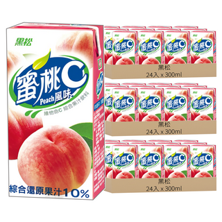 黑松 果汁C系列 蜜桃, 300ml, 72入