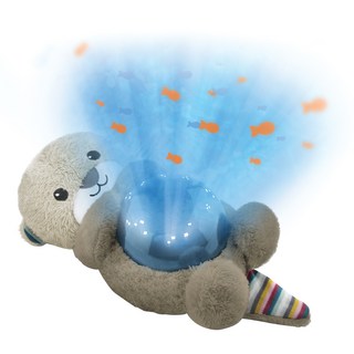 ZAZU 獺獺好朋友 海洋投影音樂安撫玩具，具備3階段睡眠模式，聲音感應啟動, 20 x 22 x 9cm, 棕色, 1盒