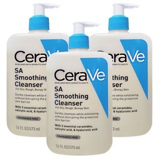 CeraVe 適樂膚 水楊酸煥膚淨嫩潔膚露, 473ml, 3瓶