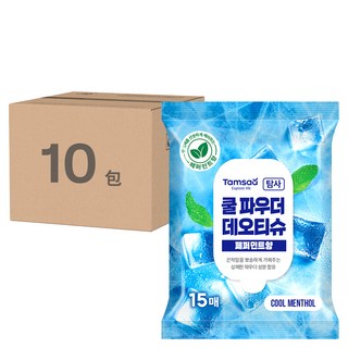 Tamsaa 舒爽香氛涼感濕紙巾, 81g, 15張, 10包