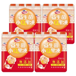 活益比菲多 益生菌 小Q果凍 原味 14入 無添加, 280g, 4袋