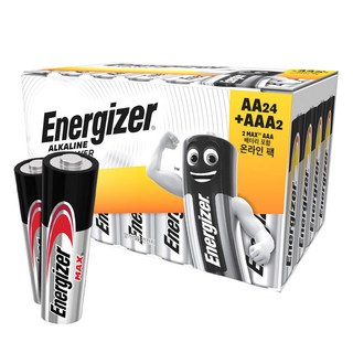 Energizer 勁量 鹼性電池 Power AA 24入 + Max AAA 2入, 26入, 1個