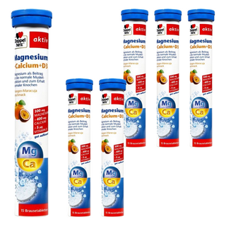 Doppel herz 德之寶 鈣鎂D3發泡錠, 6.5g, 15顆, 6瓶