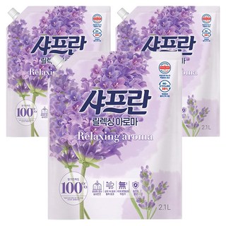샤프란 섬유유연제 릴렉싱 아로마 리필, 2.1L, 3개