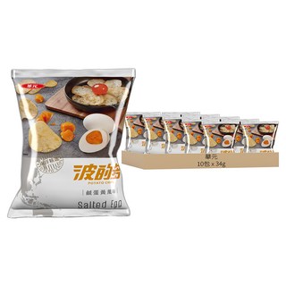 華元 波的多 洋芋片 鹹蛋黃風味, 34g, 10包