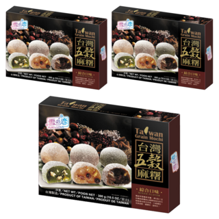YUKI&LOVE 雪之戀 台灣五穀麻糬 12入 Set, 綜合口味, 台灣製造, 300g, 3盒