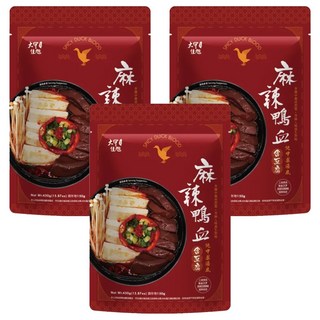 大甲佳旭 麻辣鴨血豆腐, 中藥材熬製, 100%純鴨血, Q彈滑順, 非基改板豆腐, 飽滿多汁, 450g, 3包