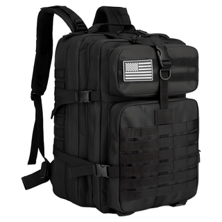 SPO HOLIC 大容量露營登山軍事背包 45L, 黑色